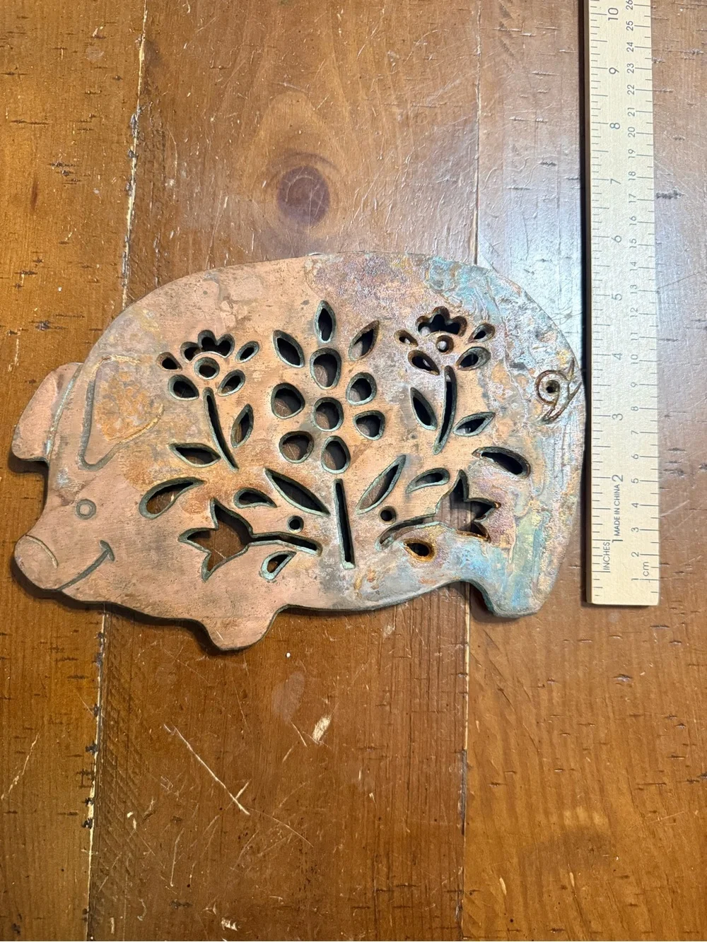 Himark Pig Metal Wall Accent Trivet Copper